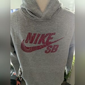 Nike SB soft ball Gray and Red Hoodie